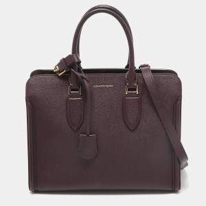 Pre Owned Alexander McQueen Burgundy Leather Heroine Open Tote