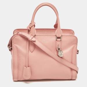 Alexander McQueen Pink Leather Skull Padlock Satchel