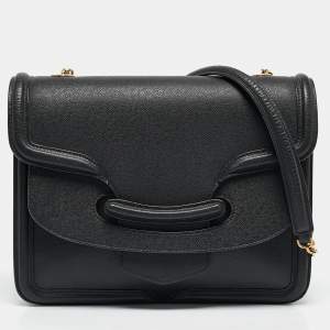Alexander McQueen Black Leather Heroine Chain Shoulder Bag