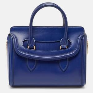 Alexander McQueen Blue Leather Medium Heroine Satchel