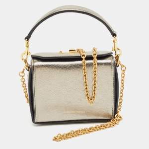 Alexander McQueen Metallic Leather Mini Box Bag