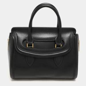 Alexander McQueen Black Leather Medium Heroine Satchel