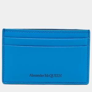 Alexander McQueen Blue Leather Card Holder