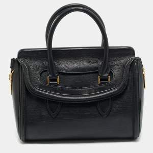 Alexander McQueen Black Leather Medium Heroine Satchel