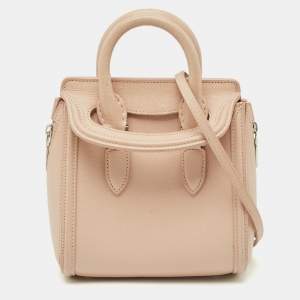 Pre Owned Alexander McQueen Beige Leather Mini Heroine Satchel