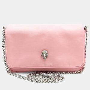 Pre Owned Alexander McQueen Pink Fabric fabric chain crossbody bag