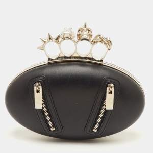 مملوكة مسبقًا Alexander McQueen Box Black Leather Clutch