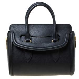 Alexander McQueen Black Leather Medium Heroine Tote