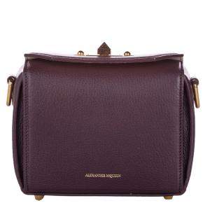 Pre Owned Alexander McQueen Burgundy Leather  Box 16 Bag