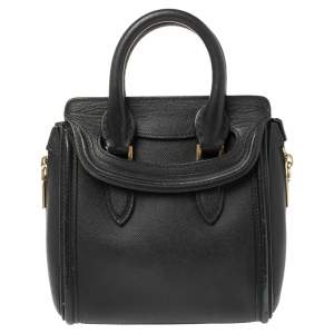 Pre Owned Alexander McQueen Black Leather Mini Heroine Bag