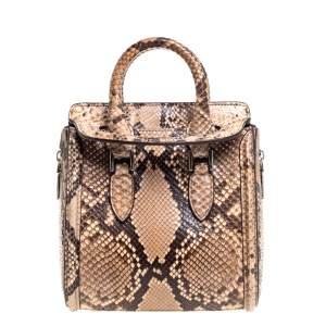 Pre Owned Alexander McQueen Multicolor Python Mini Heroine Bag