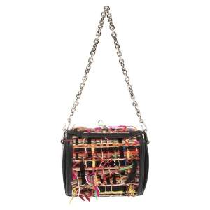 Pre Owned Alexander McQueen Multicolor Leather and Wool Box 16 Shoulder Bag
