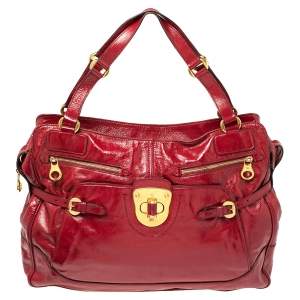 Alexander McQueen Red Patent Leather Satchel 