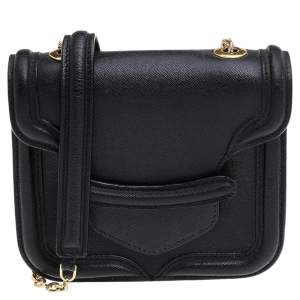 Alexander McQueen Black Leather Mini Heroine Crossbody Bag