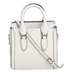 Pre Owned Alexander McQueen White Leather Mini Heroine Bag