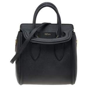 Pre Owned Alexander McQueen Black Leather Small Heroine Shoulder Bag