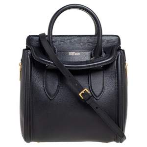 Pre Owned Alexander McQueen Black Leather Small Heroine Satchel