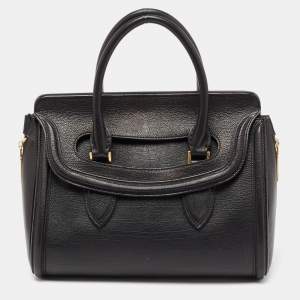 Pre Owned Alexander McQueen Black Leather Medium Heroine Satchel