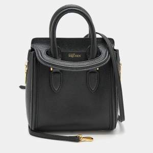 Alexander McQueen Black Leather Mini Heroine Satchel