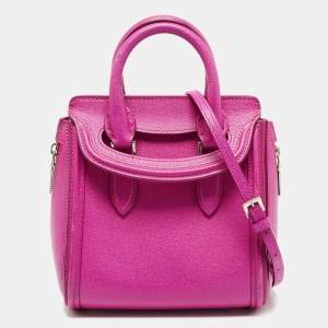 Alexander McQueen Fuchsia Leather Mini Heroine Satchel