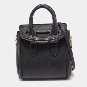 Alexander McQueen Black Leather Mini Heroine Satchel