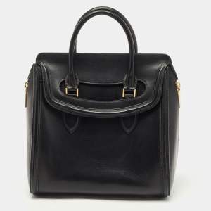 Alexander McQueen Black Leather Medium Heroine Tote