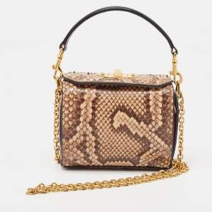 Alexander McQueen Beige Python Box Crossbody Bag