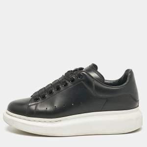 Alexander McQueen Black/White Leather Oversized Sneakers Size 35.5