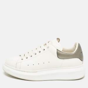 Alexander McQueen White Leather Oversized Lace Up Sneakers Size 39.5