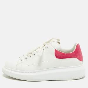Alexander McQueen White Leather Oversized Low Top Sneakers Size 41