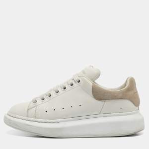 Alexander McQueen White Leather Oversized Lace Up Sneakers Size 37