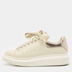 Alexander McQueen Grey Leather Oversized Lace Up Sneakers Size 39