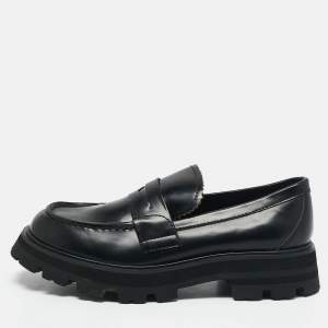 Alexander McQueen Black Leather Wander Loafers Size 37