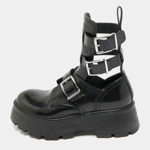 مملوكة مسبقًا Alexander McQueen Rave Size 39 Black Leather Ankle Length Boots