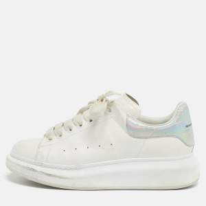 Pre Owned Alexander McQueen Oversized Size 38 White Leather and Suede Low Top Sneakers
