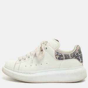 Pre Owned Alexander McQueen Oversized Size 36.5 White Leather Low Top Sneakers