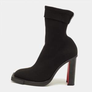 مملوكة مسبقًا Alexander McQueen Size 38.5 Black Stretch Fabric Ankle Length Boots