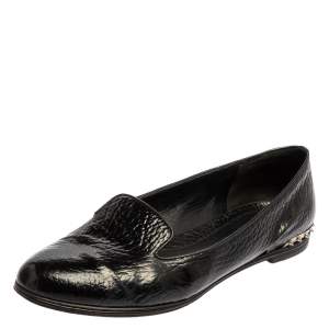 Pre Owned Alexander McQueen Black Leather Smoking Slippers Size 41 