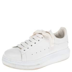 Alexander McQueen White Leather Oversized  Sneakers Size 39