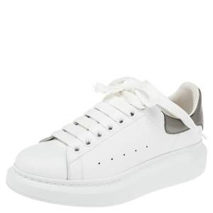 Pre Owned Alexander McQueen White Leather Oversized Sneakers Size 37