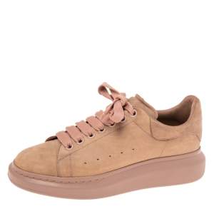 Pre Owned Alexander McQueen Brown Nubuck Leather Oversized Sneakers Size 41