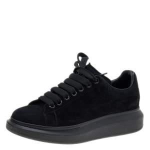 Pre Owned Alexander McQueen Black Suede Larry Oversized Sneakers Size 39