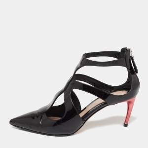Alexander McQueen Black Caged Pointed Toe Sandals Size 39