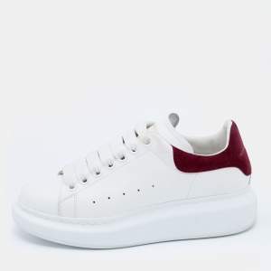 Pre Owned Alexander McQueen White Leather Oversized Low Top Sneakers Size 35.5