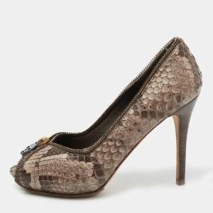 Alexander McQueen Brown Python Leather Pumps Size 36