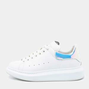 Pre Owned Alexander McQueen White Leather Sneakers Size 39