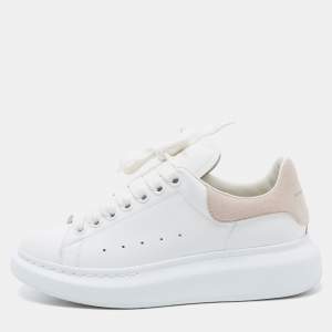 Pre Owned Alexander McQueen White Leather Oversized Sneakers Size 36