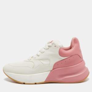 Alexander Mcqueen White/ Pink Leather Oversized Sneakers Size 39