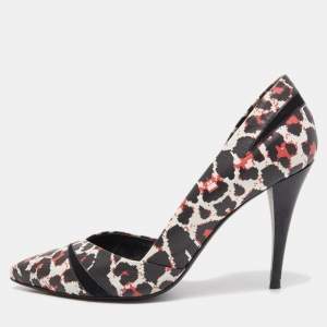 Alexander McQueen Tricolor Pixel Print Leather Lex D'orsay Pumps Size 38