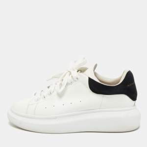 Alexander McQueen White Leather and Suede Oversized Low-Top Sneakers Size 40